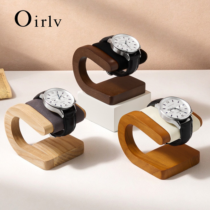 Jewelry And Watches Inc - Oirlv แท่นวางนาฬิกาไม้วอลนัท รูปตัว C ใหม่ ที่จัดเก็บนาฬิกา