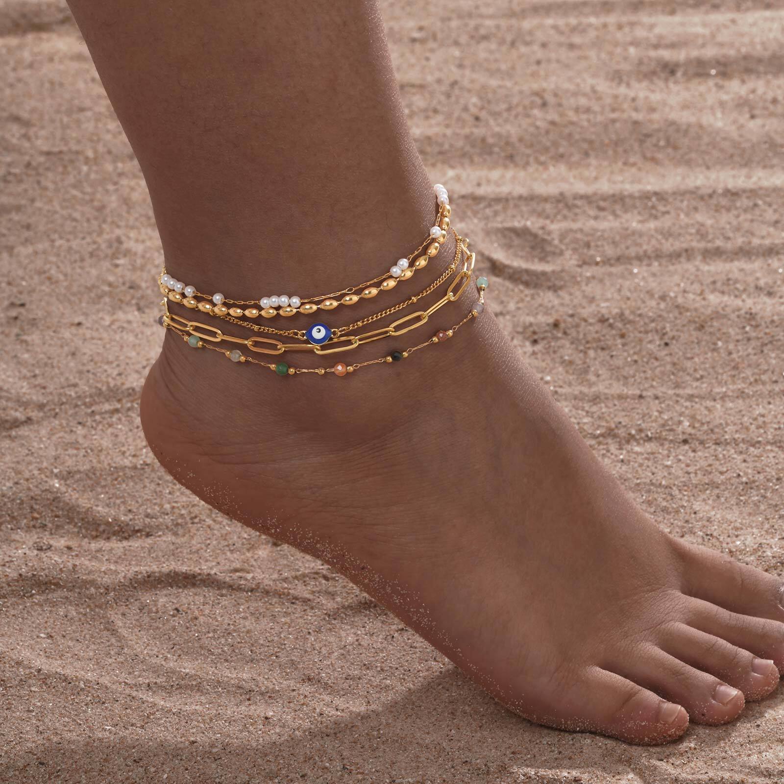 Gold Plated Layered สร้อยข้อเท - Jc Jewelry & Watches Photos บทวิจารณ์และราคา